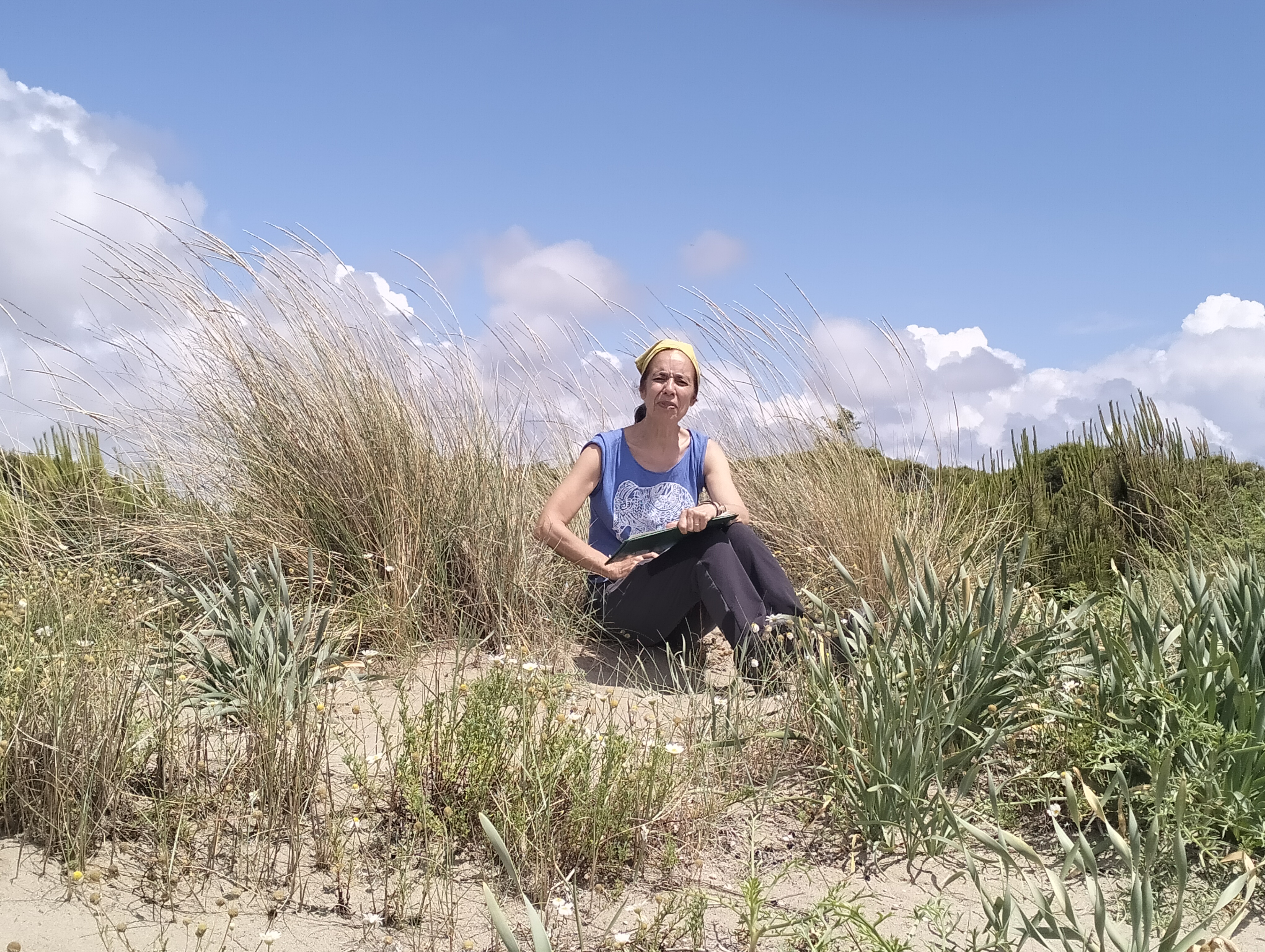 Photo 2 Alicia Acosta doing fieldwork in a Mediterranean coastal dunes habitat